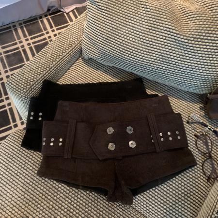 FA50200# 秋冬复古灯芯绒短裤 服裝批發女裝批發服飾貨源