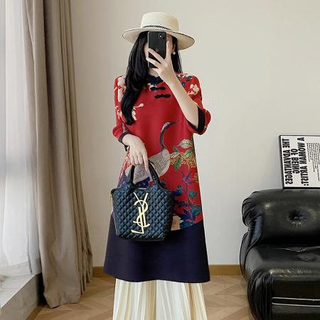 FA50214# 新款连衣裙小众设计改良旗袍秋装新款高端气质复古大码女装 服裝批發女裝批發服飾貨源