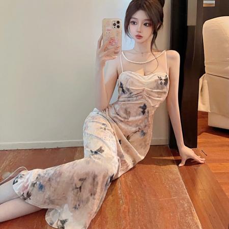 FA50218# 法式复古高级感御姐风气质修身包臀内搭丝绒连衣裙 服裝批發女裝批發服飾貨源