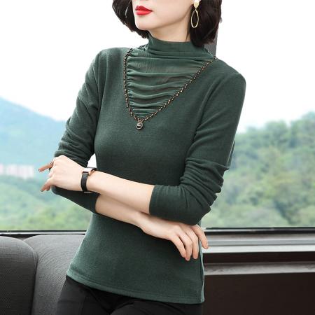 FA50251# 打底衫女秋装新款内搭高领春衣百搭镂空百搭长袖上衣t恤女 服裝批發女裝批發服飾貨源