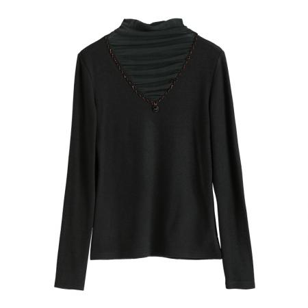 FA50251# 打底衫女秋装新款内搭高领春衣百搭镂空百搭长袖上衣t恤女 服裝批發女裝批發服飾貨源