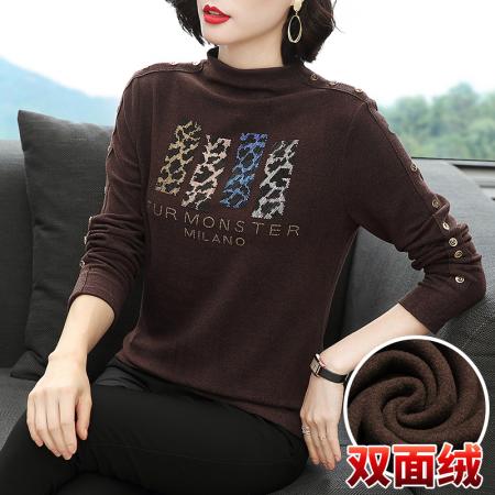 FA50254# 半高领打底衫女秋冬春秋新款百搭秋衣中领女士内搭长袖 服裝批發女裝批發服飾貨源