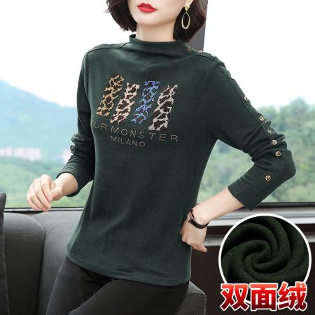 FA50254# 半高领打底衫女秋冬春秋新款百搭秋衣中领女士内搭长袖 服裝批發女裝批發服飾貨源