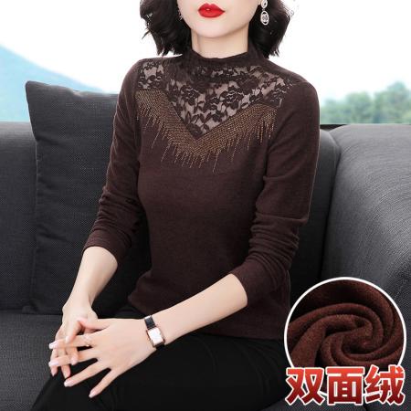 FA50257# 秋冬半高领打底衫长袖T恤女春秋新款百搭加厚修身上衣内搭 服裝批發女裝批發服飾貨源