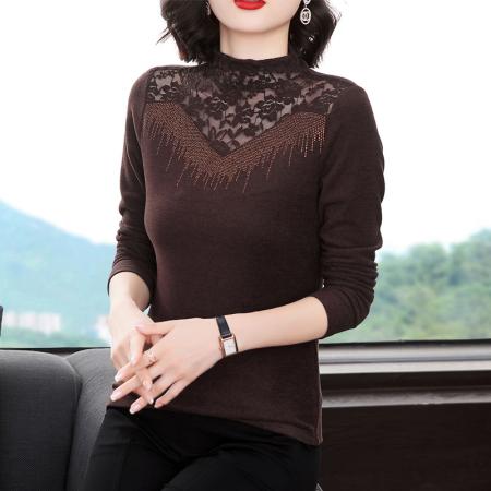 FA50257# 秋冬半高领打底衫长袖T恤女春秋新款百搭加厚修身上衣内搭 服裝批發女裝批發服飾貨源