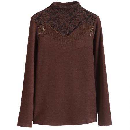 FA50257# 秋冬半高领打底衫长袖T恤女春秋新款百搭加厚修身上衣内搭 服裝批發女裝批發服飾貨源