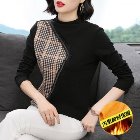 FA50258# 新款小衫洋气上衣女式高档内搭打底衫秋冬半高领长袖t恤 服裝批發女裝批發服飾貨源