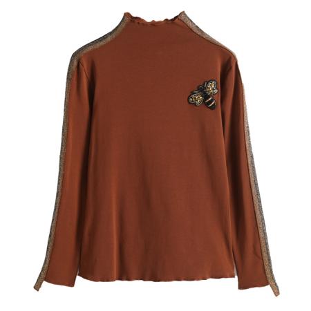 FA50262# 半高领打底衫长袖秋冬新款女装高领t恤女式洋气小衫 服裝批發女裝批發服飾貨源