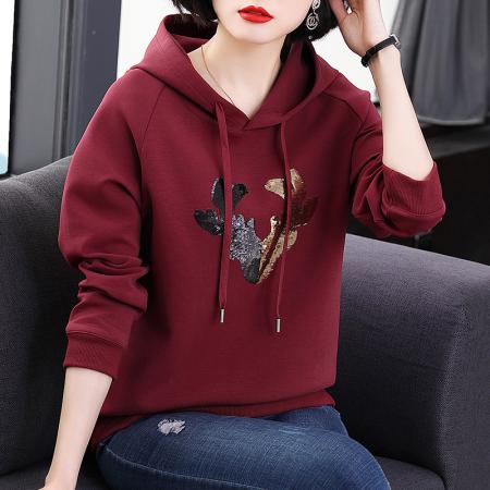 FA50263# 春款连帽卫衣女春秋薄款宽松新款春装大码女装女士 服裝批發女裝批發服飾貨源