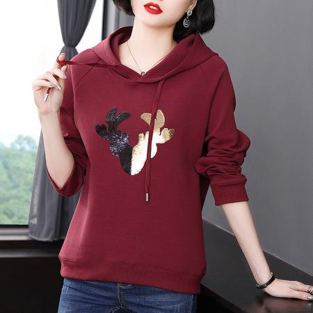 FA50263# 春款连帽卫衣女春秋薄款宽松新款春装大码女装女士 服裝批發女裝批發服飾貨源