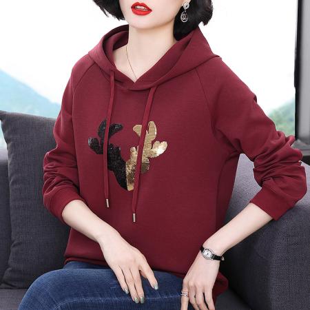 FA50263# 春款连帽卫衣女春秋薄款宽松新款春装大码女装女士 服裝批發女裝批發服飾貨源