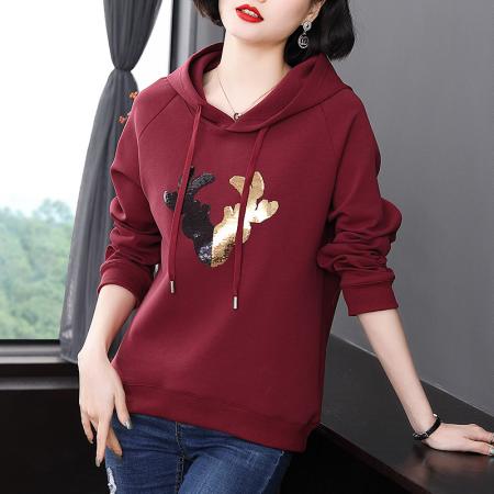 FA50263# 春款连帽卫衣女春秋薄款宽松新款春装大码女装女士 服裝批發女裝批發服飾貨源