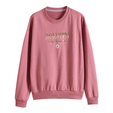 FA50264# 圆领卫衣女新款春装宽松大码字母长袖t恤装洋气上衣 服裝批發女裝批發服飾貨源