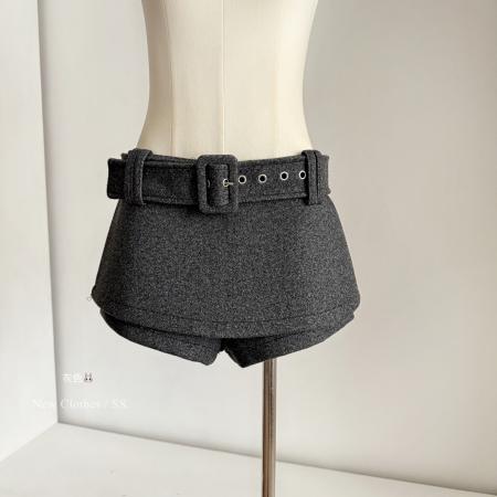 FA50295# 秋冬针织呢短款辣妹裙裤宽腰带半身裙裙子女 服裝批發女裝批發服飾貨源