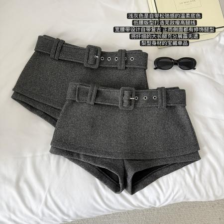 FA50295# 秋冬针织呢短款辣妹裙裤宽腰带半身裙裙子女 服裝批發女裝批發服飾貨源