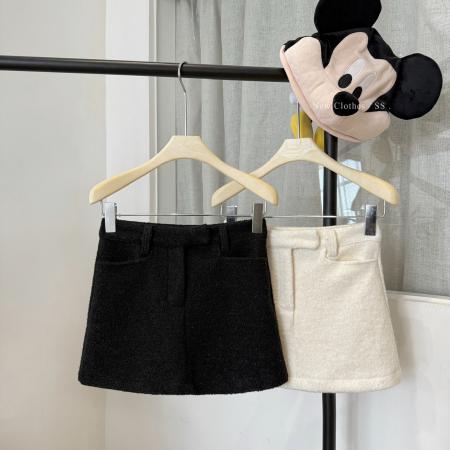 FA50297# 小香风白色羊羔毛呢半身裙女秋冬防走光包臀短裙 服裝批發女裝批發服飾貨源