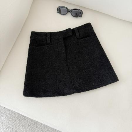 FA50297# 小香风白色羊羔毛呢半身裙女秋冬防走光包臀短裙 服裝批發女裝批發服飾貨源