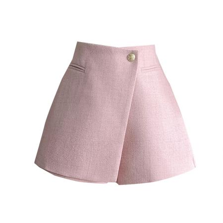 FA50304# 小香风短裤女秋冬呢子a字裙裤高腰阔腿靴裤外穿纽扣裤裙 服裝批發女裝批發服飾貨源