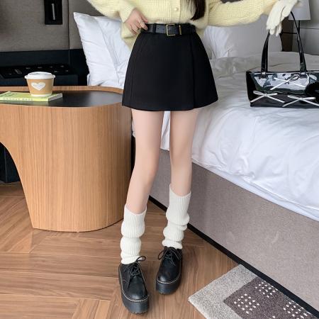 FA50307# 毛呢短裤裙女秋冬新款呢子a字裙裤高腰A字短裤靴裤女外穿 服裝批發女裝批發服飾貨源