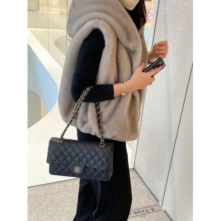 FA50328# 大气奢华韩国Chic毛毛马甲连帽水貂毛皮草宽松坎肩韩版马夹外套 服裝批發女裝批發服飾貨源