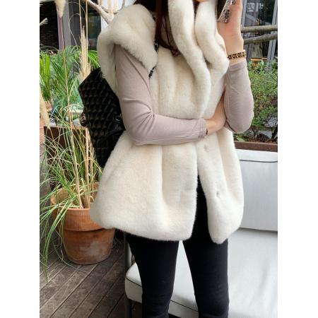 FA50329# 高端奢华韩国东大门时尚皮草马甲外套宽松毛毛马夹韩版外套 服裝批發女裝批發服飾貨源