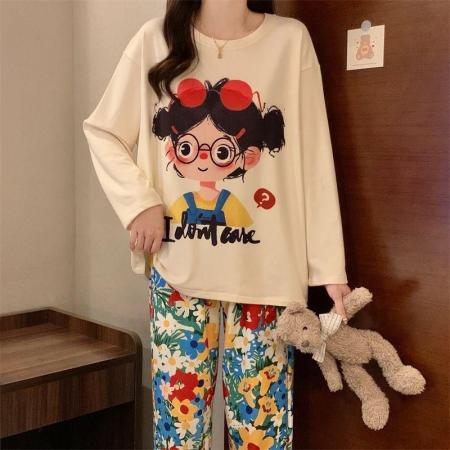 FA50353# 秋冬季德绒长袖套装少女感网红爆款直播高品卡通保暖 服裝批發女裝批發服飾貨源