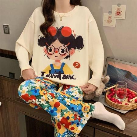 FA50353# 秋冬季德绒长袖套装少女感网红爆款直播高品卡通保暖 服裝批發女裝批發服飾貨源