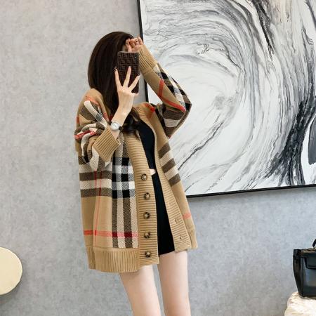 FA50368# 针织开衫外套女新款早秋款长袖宽松慵懒风复古休闲加厚毛衣 服裝批發女裝批發服飾貨源