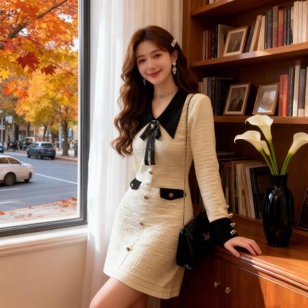 FA50370# 名媛范气质慵懒风修身连衣裙女秋冬时尚蝴蝶结打底针织裙子女 服裝批發女裝批發服飾貨源