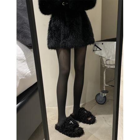 FA50381# 波点印花黑透肤一体裤外穿保暖加绒加厚防勾光腿连裤 服裝批發女裝批發服飾貨源