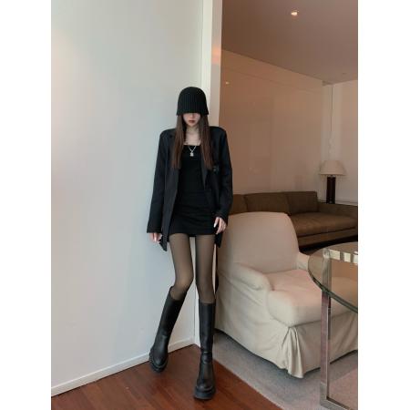 FA50382# 高级黑透肤空姐一体裤外穿保暖加绒加厚防勾光腿连裤袜 服裝批發女裝批發服飾貨源