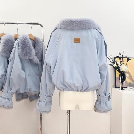 FA50386# 暖芯绒感定染重工短外套 服裝批發女裝批發服飾貨源