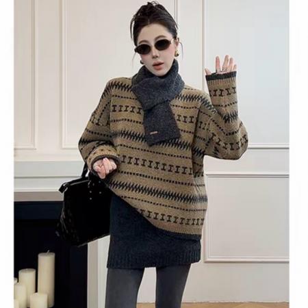 FA50391# 秋冬高品毛衣围脖上衣短裙三件套 服裝批發女裝批發服飾貨源