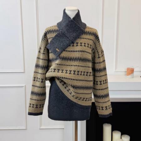 FA50391# 秋冬高品毛衣围脖上衣短裙三件套 服裝批發女裝批發服飾貨源