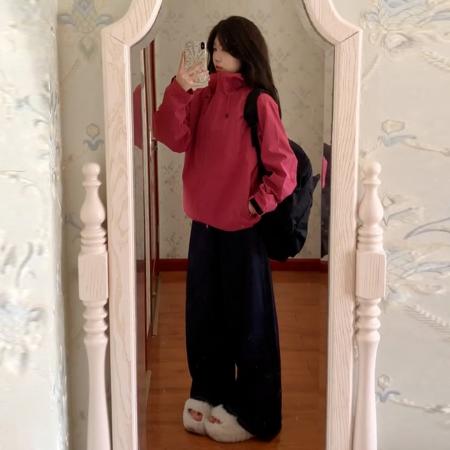 FA50408# 玫红色冲锋衣外套女登山服新款夏季防晒衣美式秋户外运动穿搭 服裝批發女裝批發服飾貨源