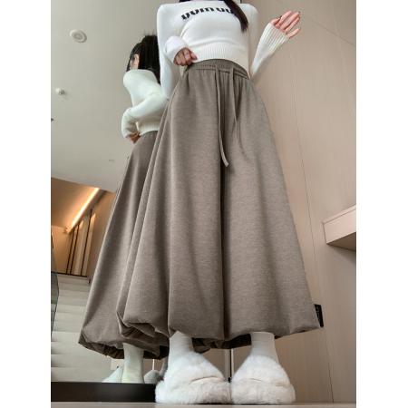 花苞裙裤女秋冬季新款高腰宽松显瘦垂感灯笼裤糯米裤阔腿裤 服裝批發女裝批發服飾貨源