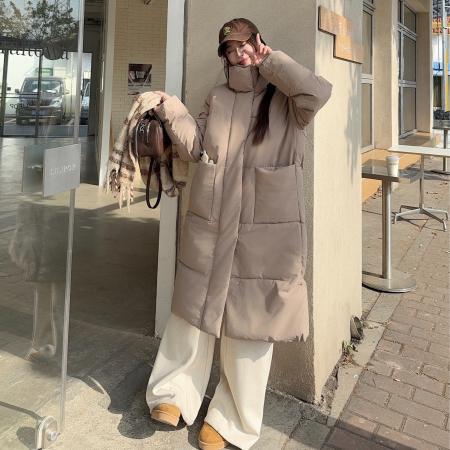 FA50437# 冬季新款棉服女宽松大码学生棉袄气质小众中长款韩版加厚棉衣外套 服裝批發女裝批發服飾貨源