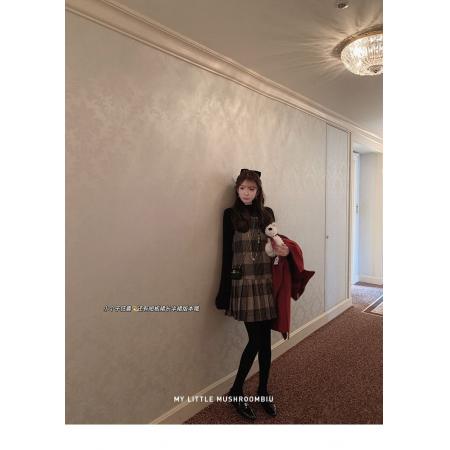 格子新款秋冬名媛气质小香风连衣裙无袖复古时尚格纹背心裙子 服裝批發女裝批發服飾貨源