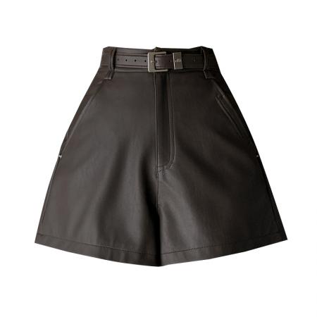 有货皮短裤女秋冬抗皱高腰a字阔腿打底靴裤pu皮裤靴裤子外穿 服裝批發女裝批發服飾貨源