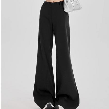 低腰微喇运动裤休闲垂感小个子宽松显瘦阔腿喇叭裤子 服裝批發女裝批發服飾貨源