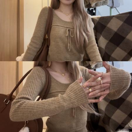 设计感针织毛衣女新款爆款巨好看秋冬独特漂亮内搭打底衫上衣 服裝批發女裝批發服飾貨源