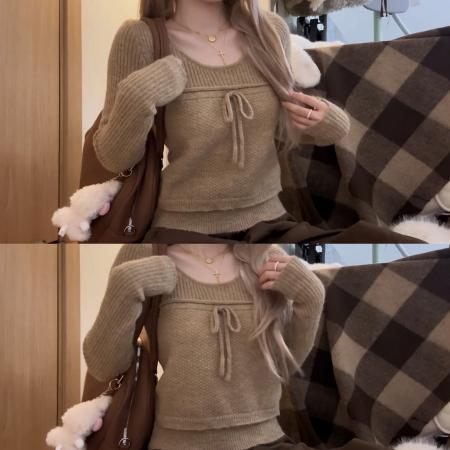 设计感针织毛衣女新款爆款巨好看秋冬独特漂亮内搭打底衫上衣 服裝批發女裝批發服飾貨源