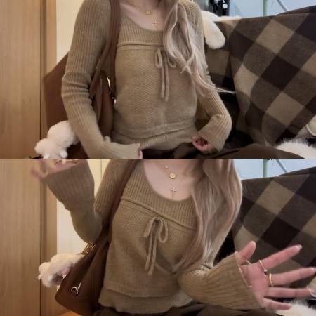 设计感针织毛衣女新款爆款巨好看秋冬独特漂亮内搭打底衫上衣 服裝批發女裝批發服飾貨源