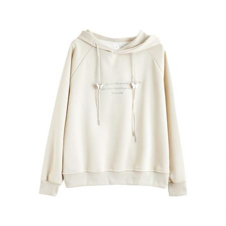 仿棉华棉复合秋装卫衣女新款连帽设计感小个子宽松上衣 服裝批發女裝批發服飾貨源