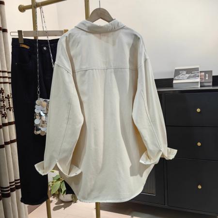 秋季新款韩系chic纯棉设计感小众别致长袖法式上衣衬衣高级感 服裝批發女裝批發服飾貨源