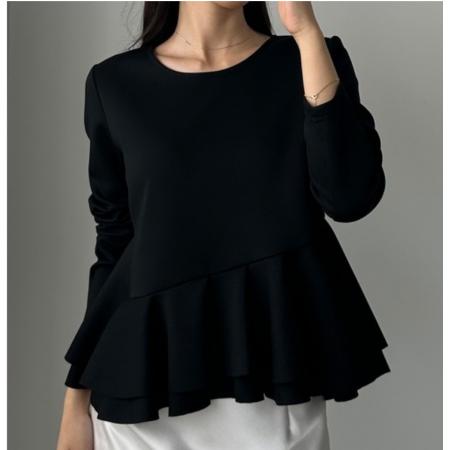 秋装新款欧美长袖衬衫纯色前纽扣简约衬衣优雅时尚日常休闲上衣 服裝批發女裝批發服飾貨源