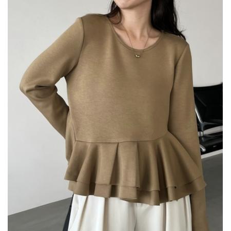 秋装新款欧美长袖衬衫纯色前纽扣简约衬衣优雅时尚日常休闲上衣 服裝批發女裝批發服飾貨源