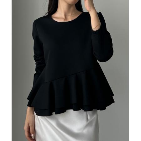 秋装新款欧美长袖衬衫纯色前纽扣简约衬衣优雅时尚日常休闲上衣 服裝批發女裝批發服飾貨源