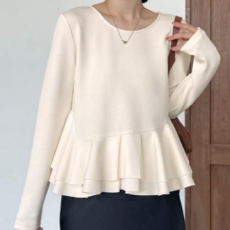 秋装新款欧美长袖衬衫纯色前纽扣简约衬衣优雅时尚日常休闲上衣 服裝批發女裝批發服飾貨源