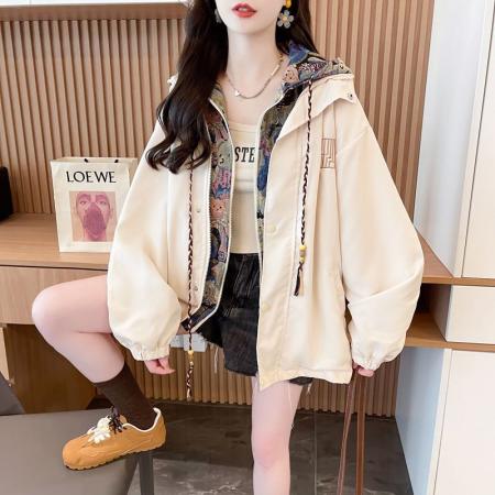 秋装原版质量加内里大码刺绣拉链夹克冲锋衣棒球服女 服裝批發女裝批發服飾貨源